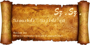Szaszkó Szilárd névjegykártya