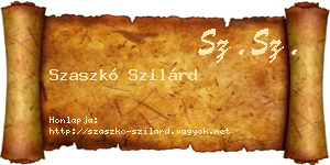 Szaszkó Szilárd névjegykártya