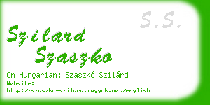 szilard szaszko business card