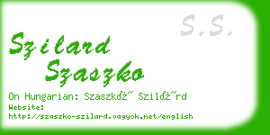 szilard szaszko business card